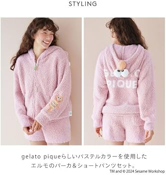 ジェラートピケ　BUNNYモコ　カーディガン・ショートパンツセット　ピンク gelato pique（ジェラートピケ）の「BUNNYモコカーディガン